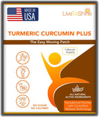 Live To Shine Turmeric Curcumin Topical Patches with Ginger, Boswellia & Holy Basil – Easy Plant-Based Alternative to Pills – 30-Day Supply – Vegan, Clean, USA Made