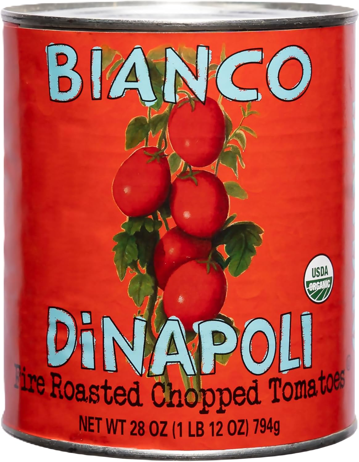 Bianco Dinapoli, Organic Fire Roasted Chopped Tomatoes, 28 Ounce