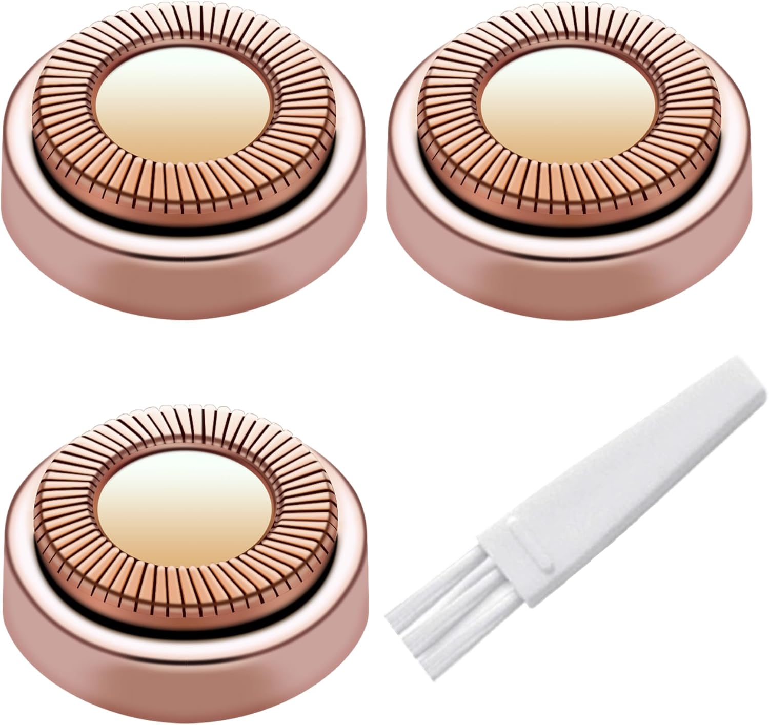Facial Hair Remover Replacement Heads for Generation 1 Finishing Touch Flawless Facial Hair Removal Tool for Women,18K Gold-Plated Rose Gold 3 Count,First Generation by BECHY. (3 PCS Rose Gold)