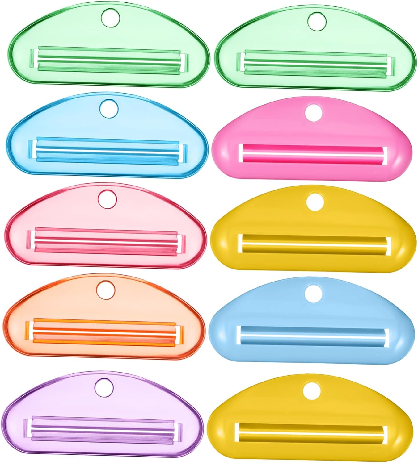 FRCOLOR 10 Pcs Toothpaste Tube Squeezer for Bathroom with Smooth Grip Easy to Use Toothpaste Dispenser for Efficient Squeezing and Waste Reduction