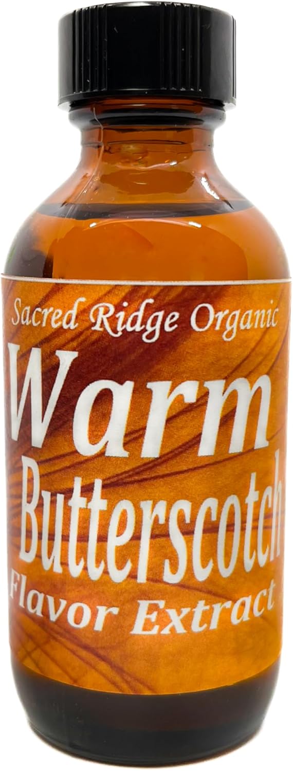 Warm Butterscotch Flavor Extract Organic 2 oz – Butterscotch Flavoring Water Soluble, Sugar Free Flavor Drops for Baking, Coffee, Candy, Ice Cream, Food Grade Natural Flavoring