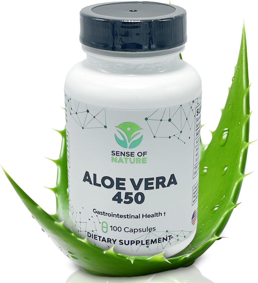 Aloe Vera 450 Capsules Organic | Non-GMO Aloe Vera Pills | Made with USDA Organic Aloe Vera Supplements | Digestive & Joint Support Supplement