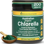 Biogenesis Organic Chlorella Powder – 200g | Australian Grown | BioDynamic Cracked Cell Wall | Rich in Chlorophyll, Vitamins & Minerals | Supports Energy & Immunity | Vegan Powder