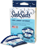 SinkSuds Laundry Detergent, Travel Size Liquid Soap, TSA Compliant, Safe For All Fabrics, 8 Packets (Packaging May Vary)