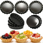 DATANYA 12Packs Mini Tart Pans 4 Inch Tart Pan Removable Bottom Round Nonstick Quiche Pan, Heavy Duty Fluted Side for Pies, Mousse Cakes, Dessert Baking