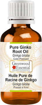Greenwood Essential Pure Ginko Root Oil (Ginkgo biloba) Cold Pressed 30ml (1 oz)