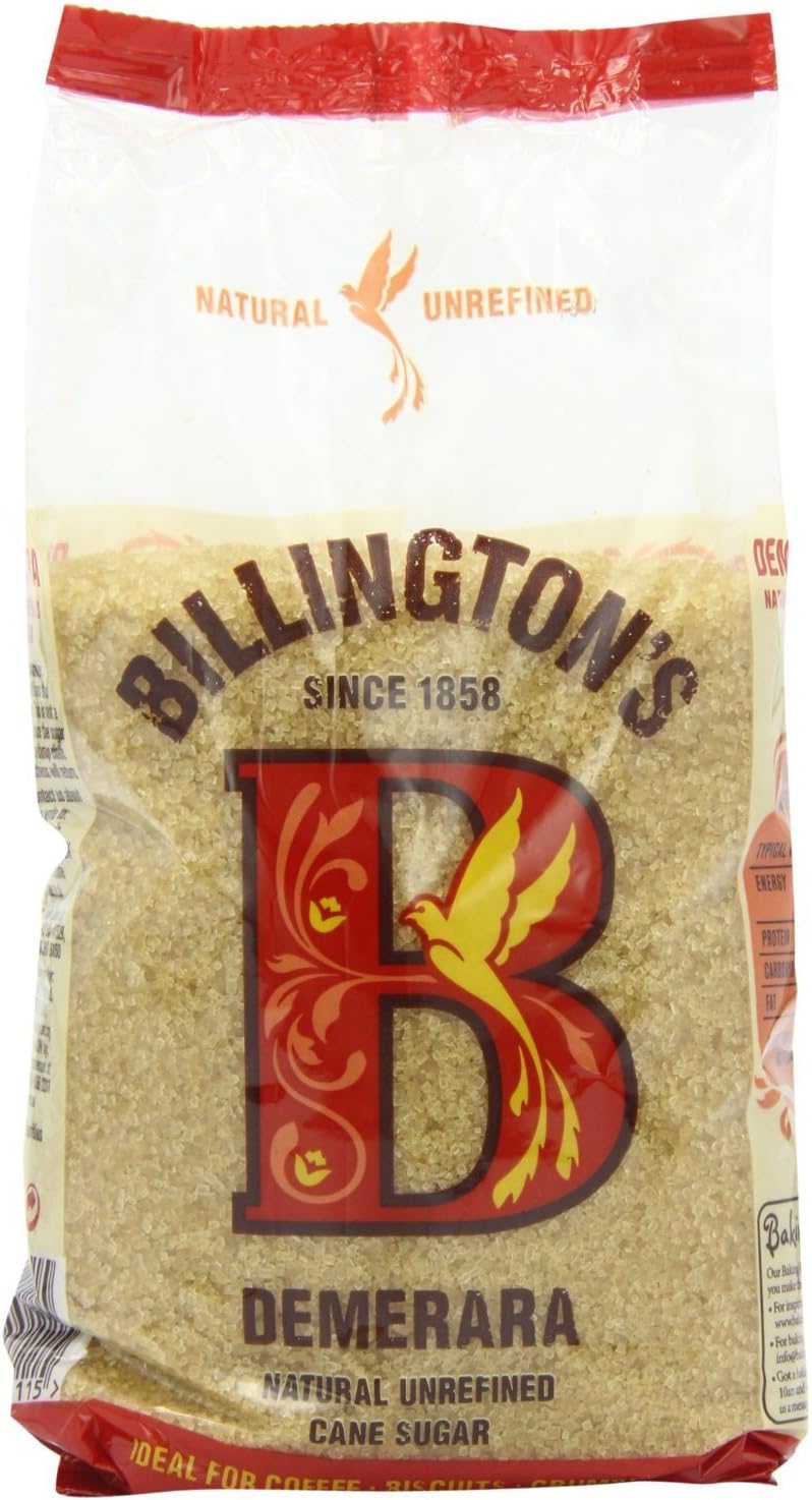 Billington's Natural Demerara Unrefined Cane Sugar (500g) - Pack of 2