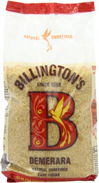 Billington's Natural Demerara Unrefined Cane Sugar (500g) - Pack of 2