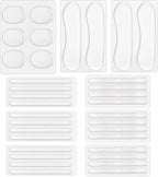 34pcs Silicone Shoe Heel Grips, Non Slip Gel Protector Heels Strips, Clear Self-Adhesive Heel Grips for Womens High Heels Men Shoes Sports Sneakers