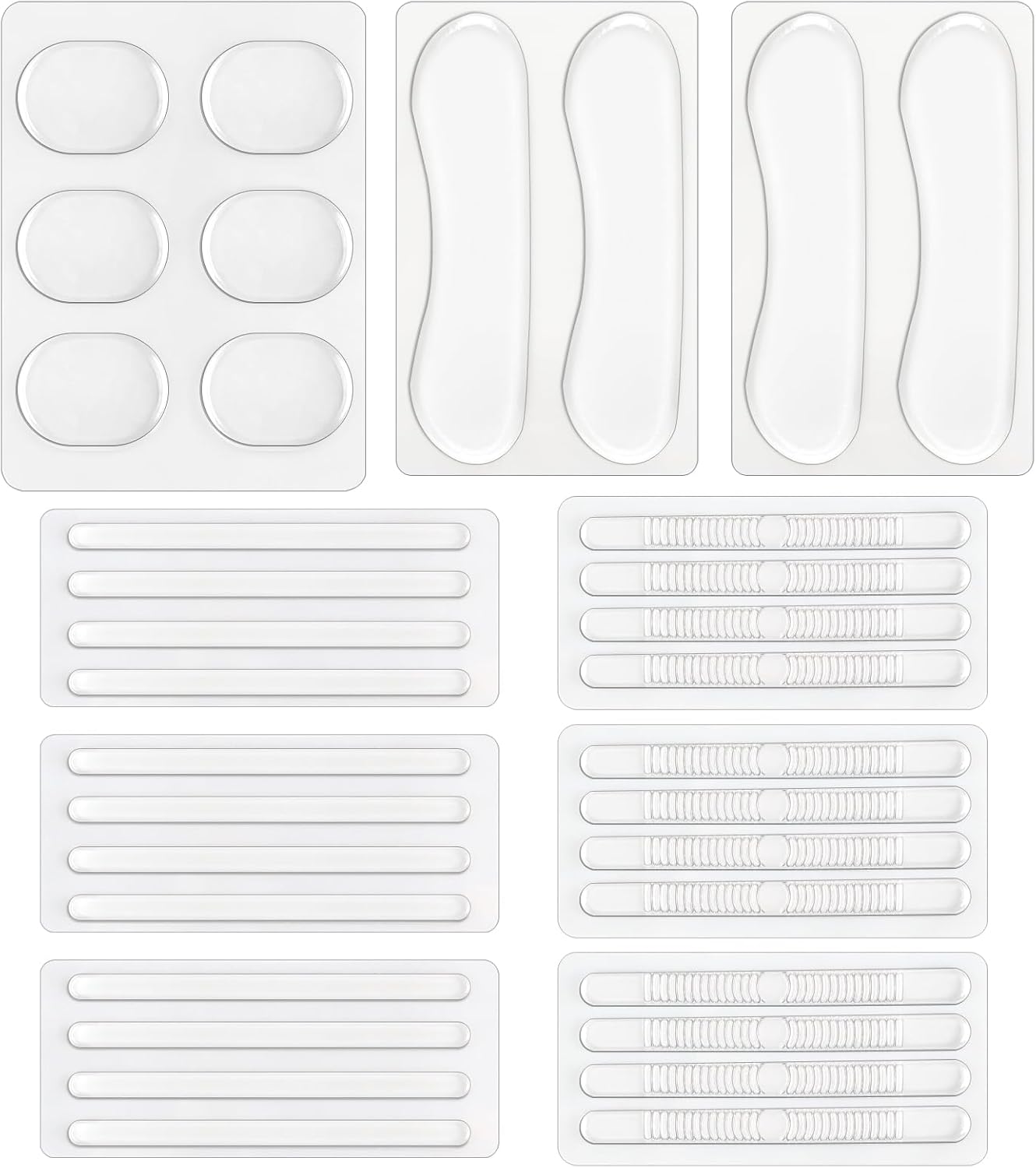 34pcs Silicone Shoe Heel Grips, Non Slip Gel Protector Heels Strips, Clear Self-Adhesive Heel Grips for Womens High Heels Men Shoes Sports Sneakers