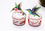 GEORLD Edible Cupcake Topper Wafer Hummingbird Cake Bird Decoration by Wafer Paper,12 Counts,Flat not 3D
