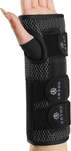 ABYON Carpal Tunnel Wrist Brace Night Support – Wrist Splint for Pain Relief, Tendonitis, Arthritis, Sprains – Lightweight, Breathable Padded Hand Brace for Men & Women, Left Hand (Medium,Black/Gray)