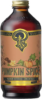 Portland Syrups Pumpkin Spice Syrup - Organic Pumpkin & Ginger Coffee Syrup for Lattes, Mocktails, & Baking - Rich Flavor - Organic Cane Sugar - Natural Ingredients - 12 oz Bottle, 12 Servings