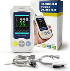 Overnight Pulse Oximeter, Medical Grade Accuarcy SpO2 & PR Continuous Pulse Oximeter Pediatric Blood Oxygen Saturation Monitor Handheld Infant with Adjustable Alarms and 500 Data Storage for Adult Baby