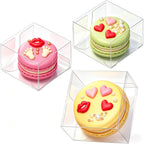 100Pack 2.17x2.17x1.38 Inch Chocolate Covered Ore Boxes Single Macaron Boxes Brownie Boxes S'Mores Treat Boxes Candy Boxes Small Gift Boxes for wedding Bridal Shower Birthday Party Favors