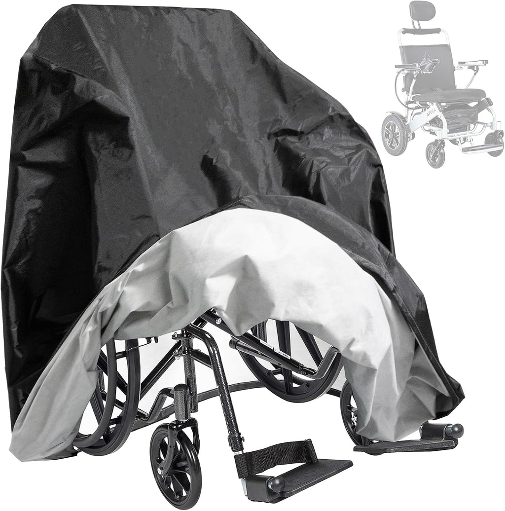 Wheelchair Cover, Electric Wheelchair Cover Waterproof , Waterproof Mobility Scooter Slipcover, Protector from Dust Dirt Snow Rain Sun Rays, Rolling Walker (46.4 x 28.3 x 47.2 inch)