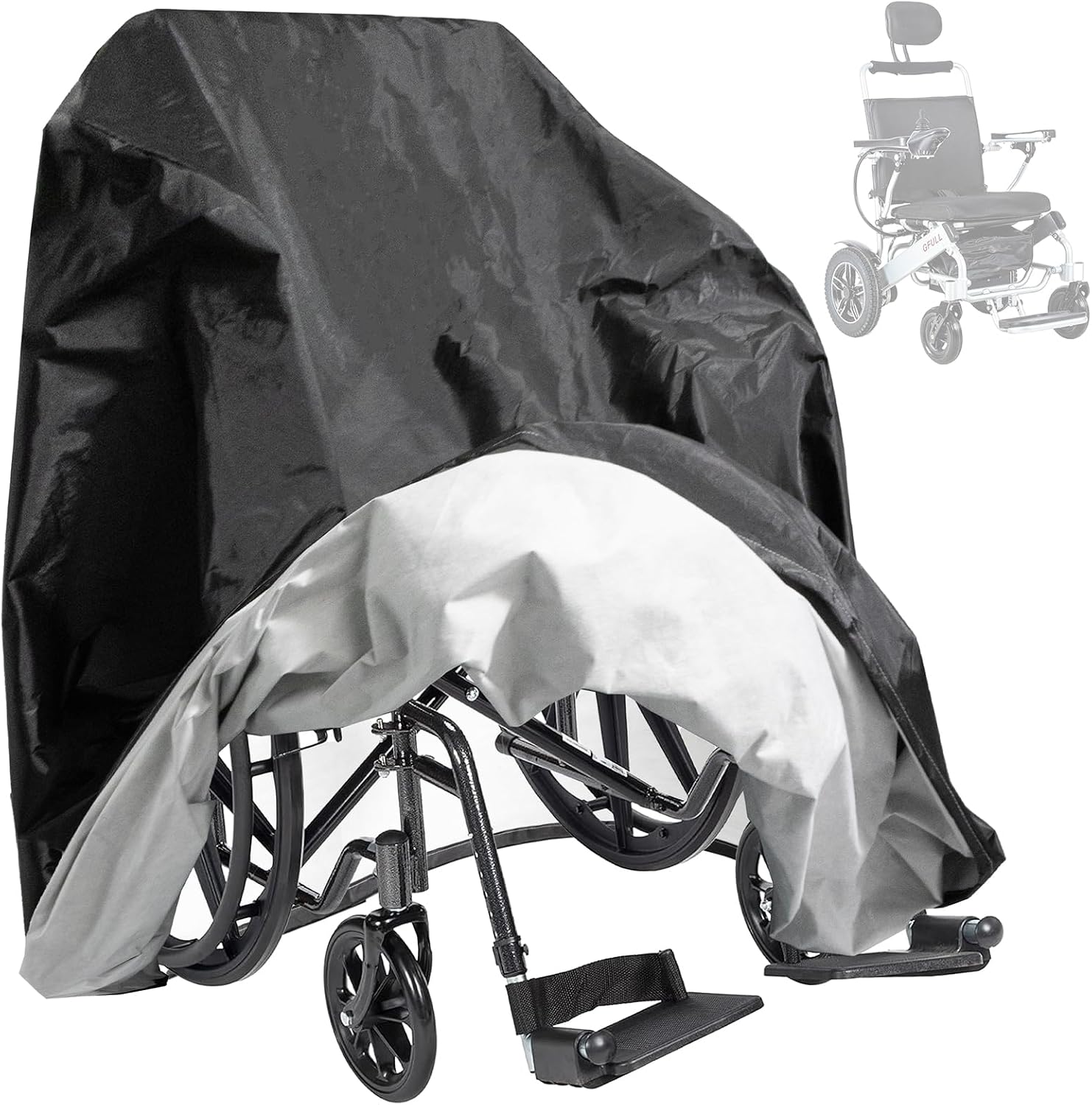 Wheelchair Cover, Electric Wheelchair Cover Waterproof , Waterproof Mobility Scooter Slipcover, Protector from Dust Dirt Snow Rain Sun Rays, Rolling Walker (46.4 x 28.3 x 47.2 inch)