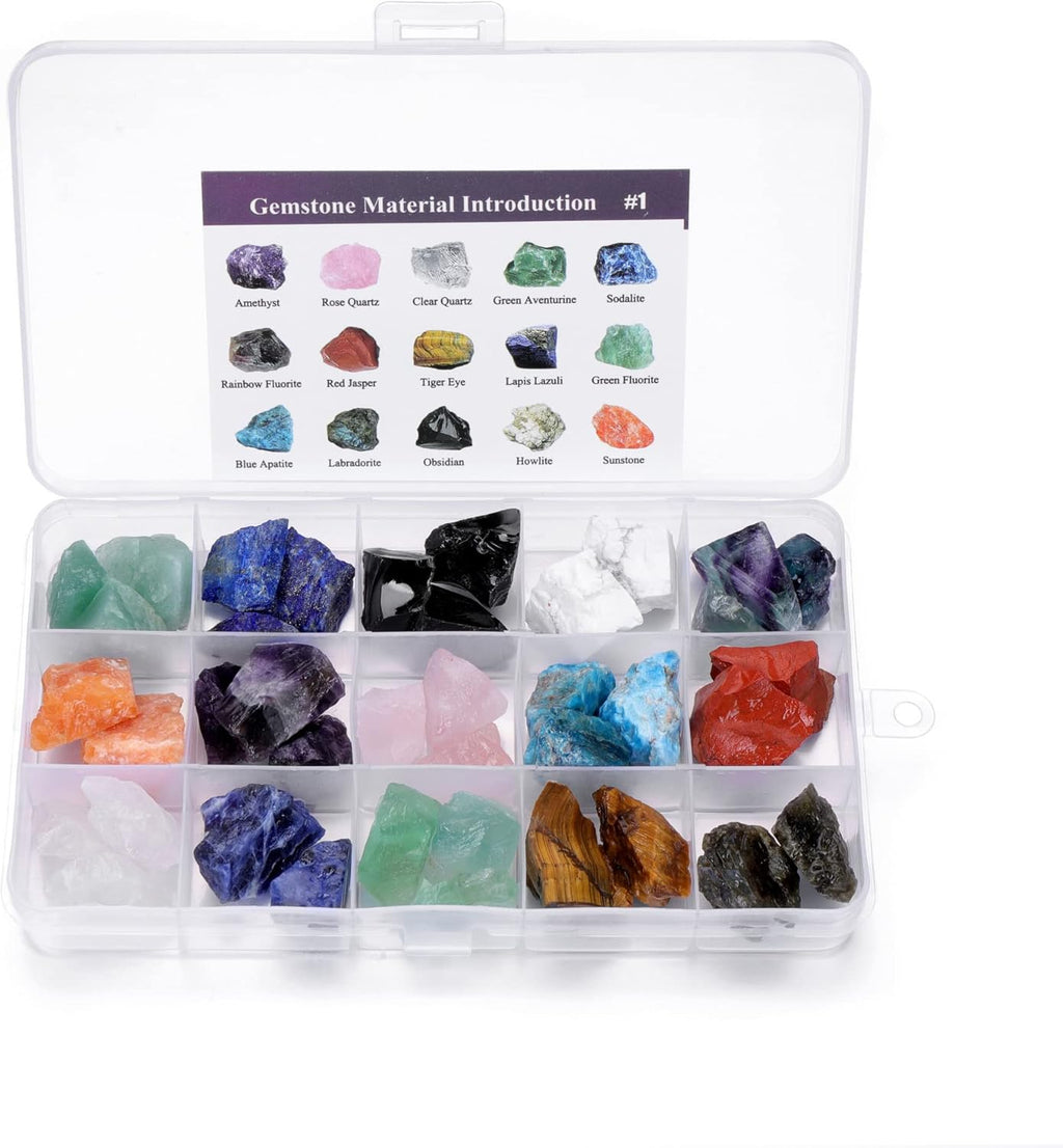 CrystalTears Assorted Raw Healing Stones Crystals Bulk Natural Rough Chakra Quartz Crystal Gemstones for Reiki Meditation Therapy Beginners Home Decor Christmas Gift