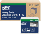 Tork Heavy Duty Cleaning Cloth White , 1/4 Folded, 6 x 50 Cloths, 5301505