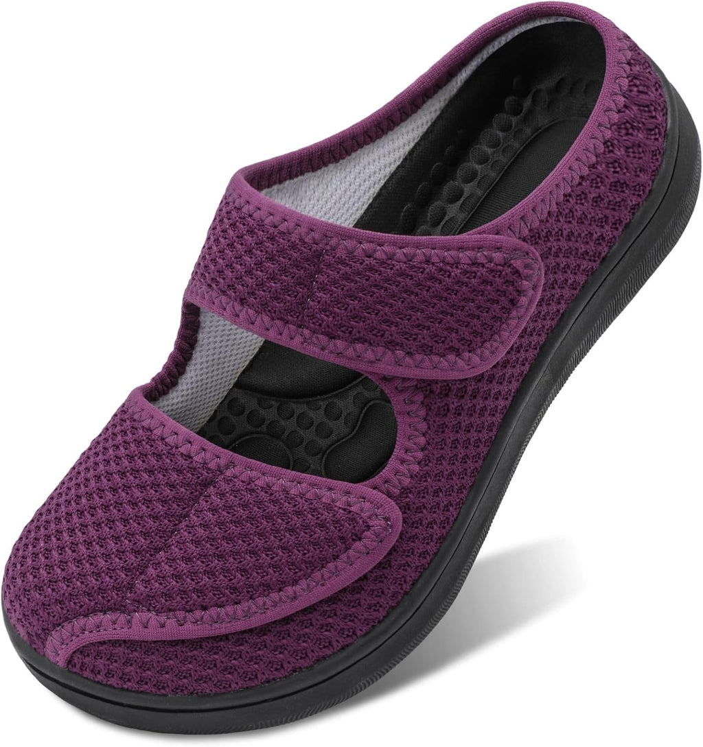 JIASUQI Womens Slippers Wide Toe Box Shoes for Women Ajustable Slippers Indoor and Outdoor