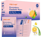 Thickened Flushable Wipes 30 Counts - ON-THE-GO Individually Wrapped for Women Men I Wet Wipes for Butt Travel Toilet Bathroom Thicker & Big for Adult Oranea Dulca & Aloe - Septic Sewer Safe
