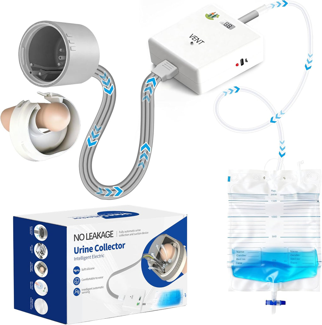 Electric Male Urine Collector Portable Wearable Urinal Device with Silicone Cup USB Rechargeable Pump for Elderly and Outdoor Use