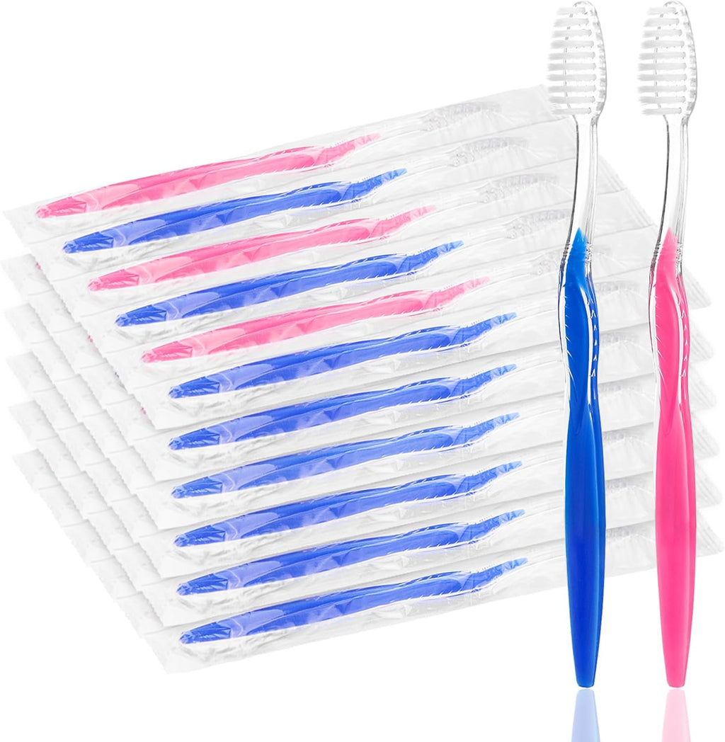 200 pcs Prepasted Disposable Toothbrushes Bulk Individually Wrapped Pre Pasted Soft Bristle Tooth Brush Set Travel Toothbrushes for Homeless Gift Hotel Camping Travel