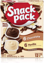 Snack Pack Chocolate and Vanilla Pudding Cups Family Pack, 12 Count