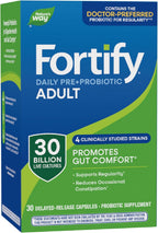 Nature's Way Fortify Daily Pre+Probiotic Adult 30 Billion, Probiotics for Immune and Digestive Health Support*, 30 Billion Live Cultures, 30 Capsules