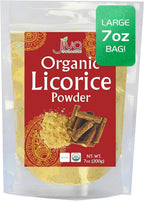 JIVA Organic Licorice Root Powder 7 Ounce - Glycyrrhiza glabra - Mulethi - Yashtimadhu - Non-GMO