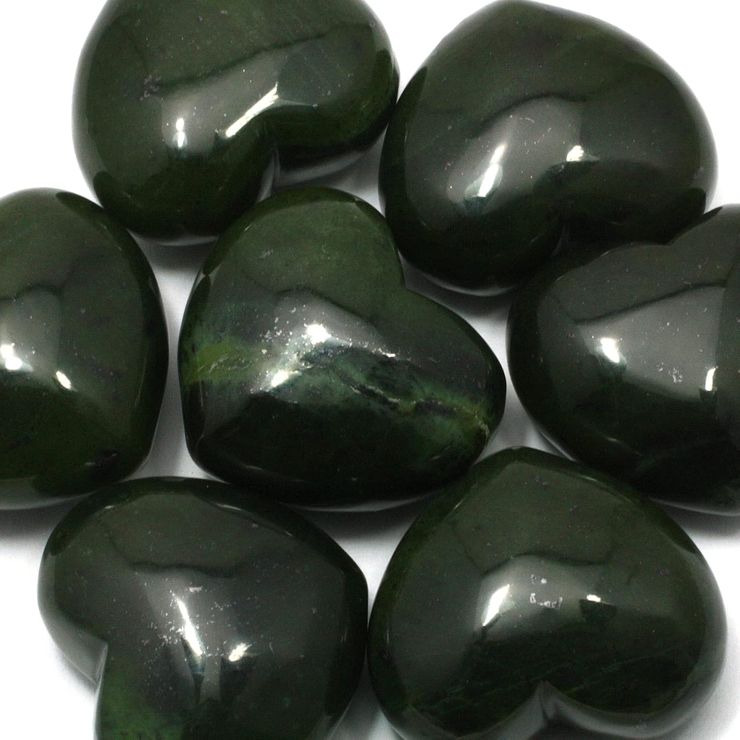 Dark Green Serpentine Crystal Heart ~45mm