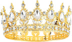 Queen Rhinestone Crown, Gold Wedding Crowns, Royal Princess Crystal Tiara Crown for Women Costume Party