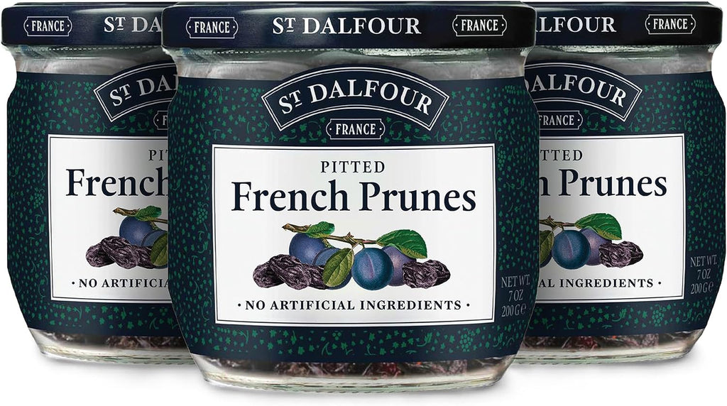 St. Dalfour Pitted French Prunes - 7oz - All Natural, No Preservatives or Artificial Ingredients - Made in France - Pack of 3