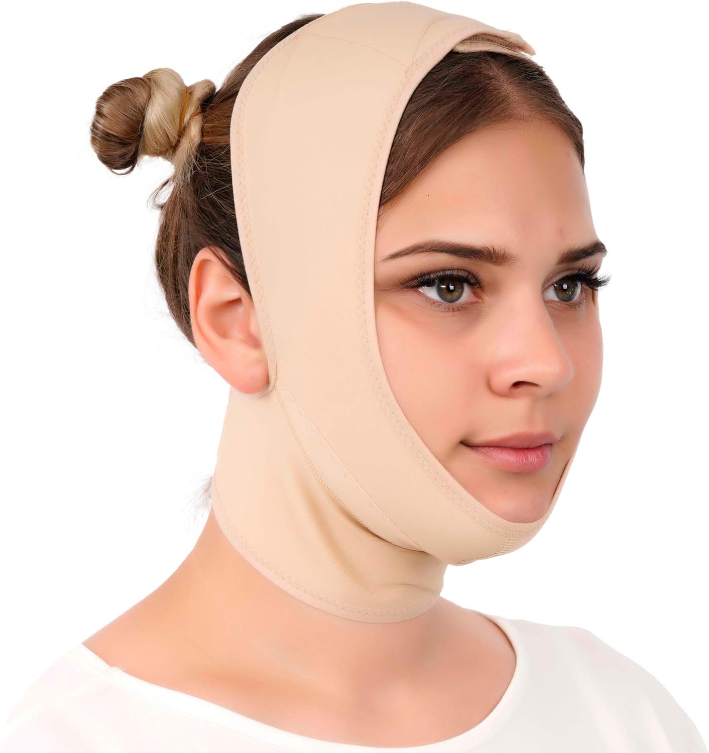 IKIDO Post Surgery Neck and Chin Compression Garment Wrap Bandage for Women, Face Slimmer
