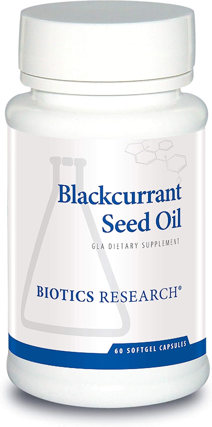 Biotics Research Blackcurrant Seed Oil 535 mg Natural Source of Gamma Linolenic Acid GLA 80 mg softgels, Supports Cardiovascular Health, Normal Tissue Repair, Immune System, Women’s Health 60 Capsules