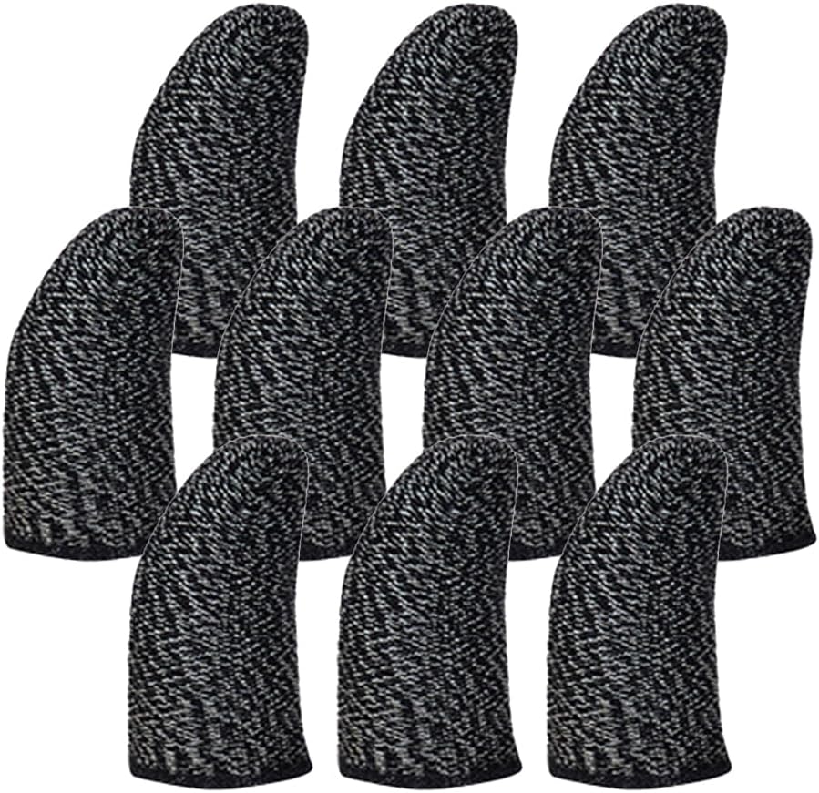 Veemoon 10 pcs Finger Sleeve for Gaming Mobile Game Controller Finger Thumb Sleeve Anti Sweat Breathable Seamless Touchscreen Finger Cover for Phone Game