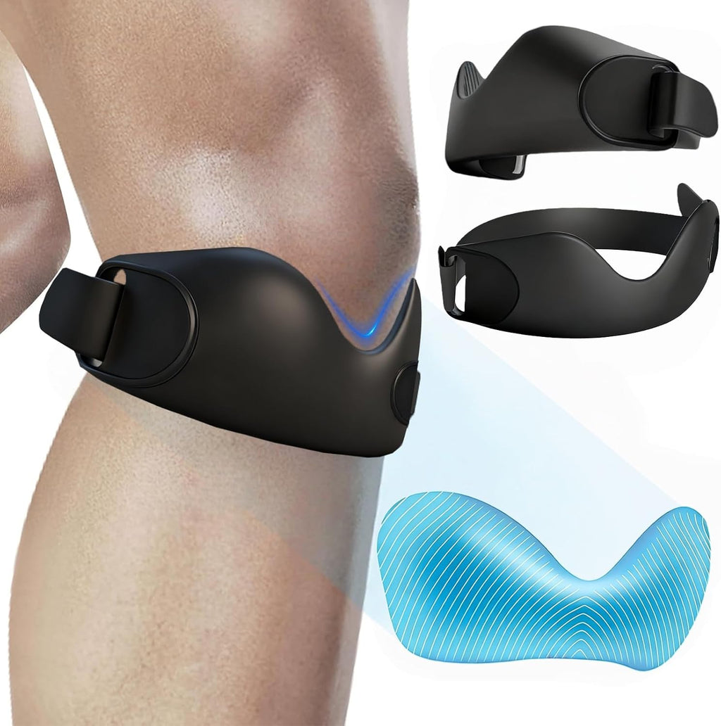 Patella 2 Pack Silicone Patellar Tendon Support Strap for Jumpers Knee, Patellar Tendonitis, Pain Relief, Band, Knee Strap for Running, Hiking, Basketball, Soccer，Volleyball, Tennis, Workout