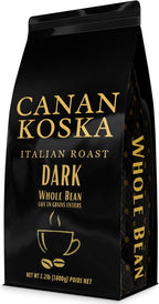 Canan Koska Whole Bean DARK Italian Style Coffee 34 oz (1000g) – Dark Roast Premium Arabica Beans – Bold Intense Crema – Fresh Roasted Gourmet Coffee