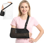 Sibba Mesh Arm Shoulder Sling Breathable Medical Shoulder Immobilizer for Injury Torn Rotator Cuff Adjustable Arm Brace for Shower Universal Fit for Dislocated Strain Left or Right Arms Men & Women