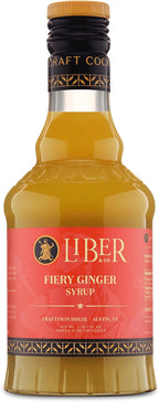 Liber & Co. Fiery Ginger Syrup - Made with 50% Organic Peruvian Ginger Juice - Perfect for Moscow Mules, Dark 'N Stormies, Sodas - Makes 25 Drinks (12.7 oz)