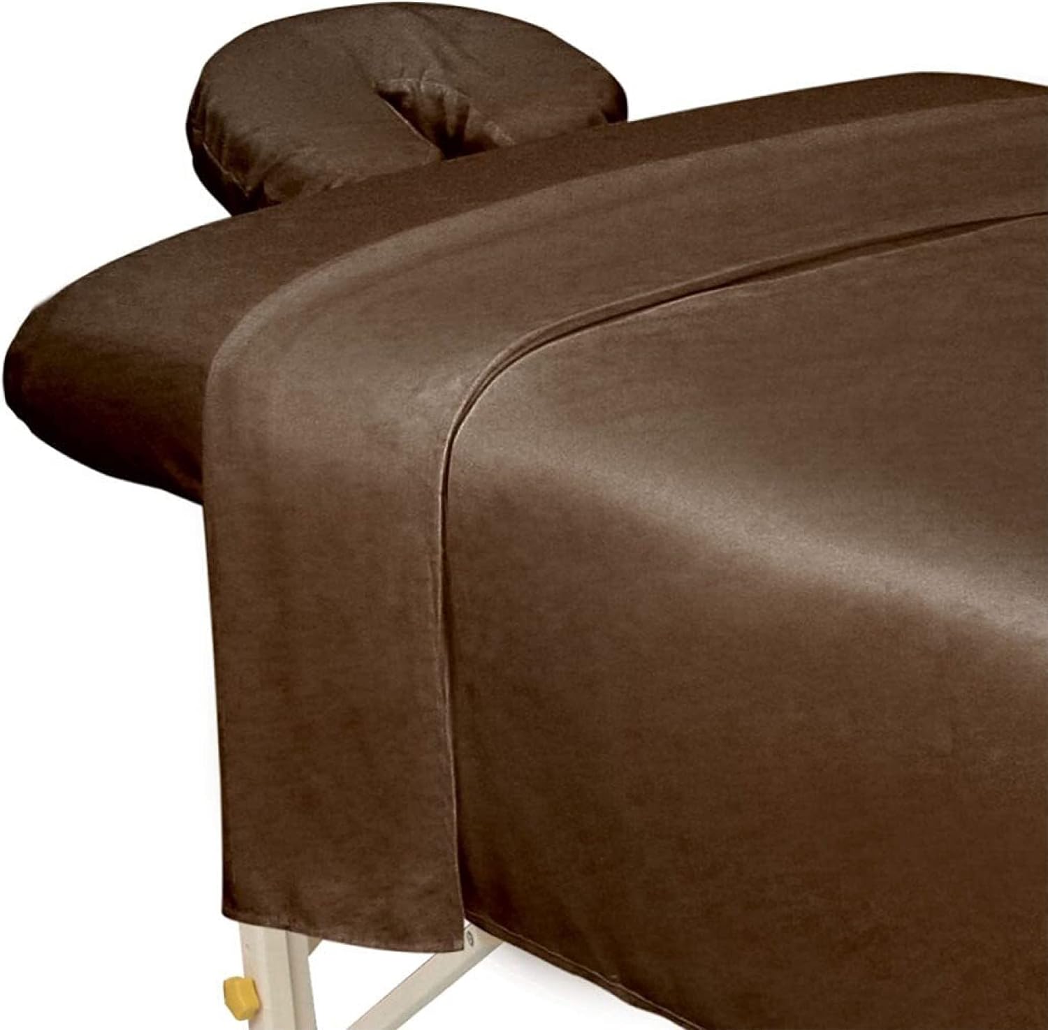 ForPro Professional Collection Premium Microfiber 3-Piece Massage Sheet Set, Chocolate, Ultra-Light, Stain, and Wrinkle Resistant, Includes Flat, Fitted Sheet and Massage Face Rest Cover