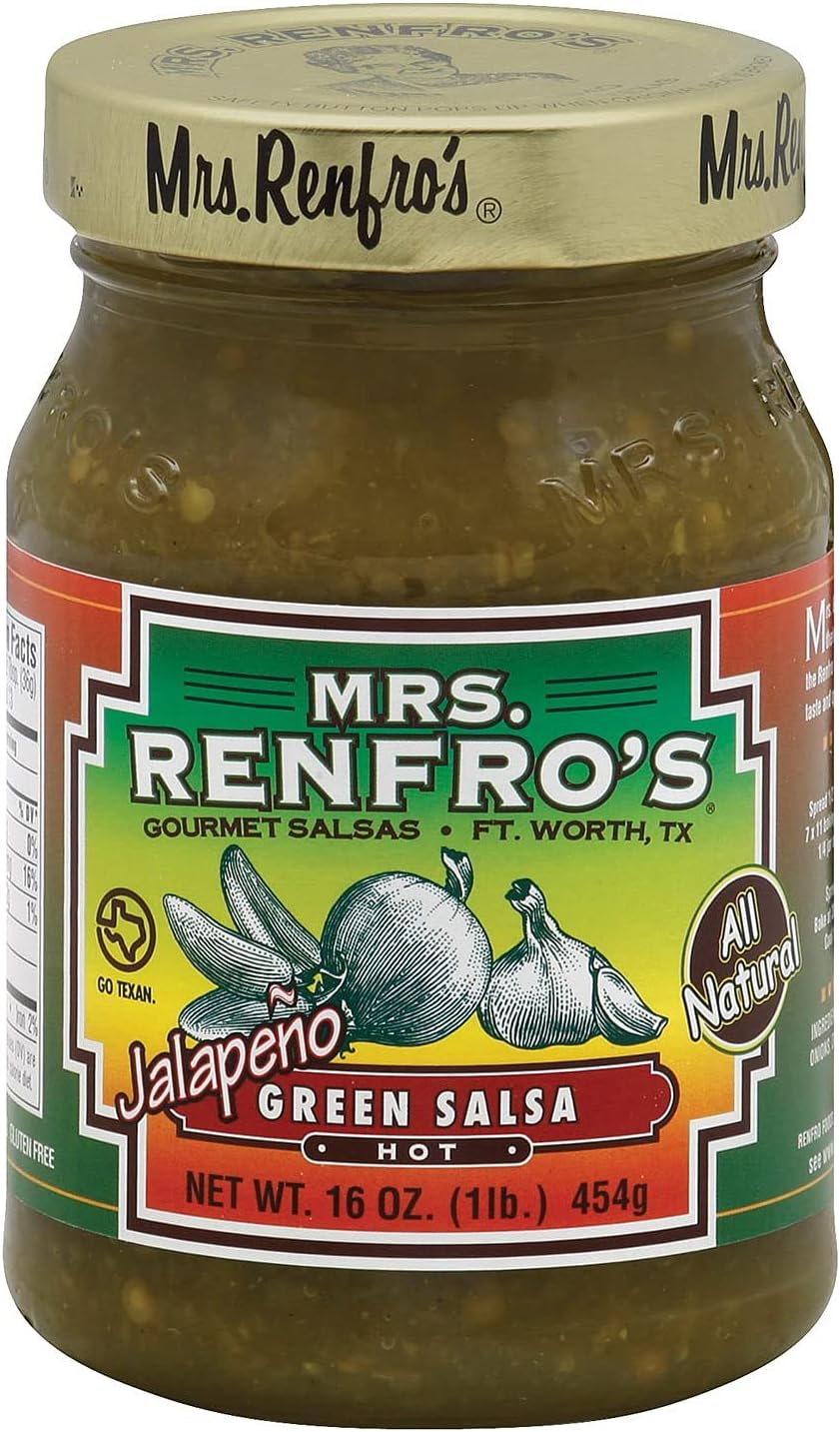 Mrs. Renfro's Hot Jalapeno Green Salsa, 16 Ounce (Pack of 6)