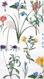 WRAPAHOLIC 25Pcs Wildflower Floral Paper Napkins - 3-Ply Guest Disposable Hand Towels for Bathroom, Bridal Shower, Wedding, Birthday, Tea Party - 4.3 x 7.9 In