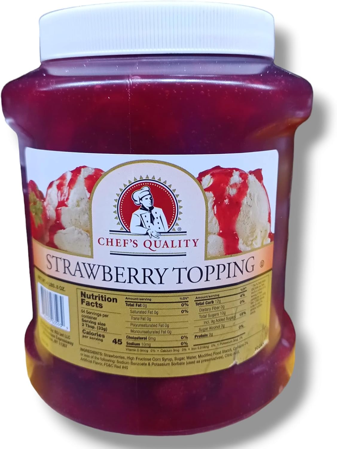 Generic Strawberry Dessert sundae Topping 72 oz Made in USA.. Good For Pies, Cakes, Pastries, Ice Cream and Dessert Topping, Pancake or Waffle Spread | Made with Fresh Real Fruit