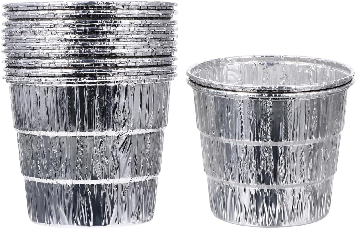 Grill Accessories Set 12pcs Aluminum Grease Bucket Liners for Pellet Smoker BBQ Grill Lining