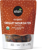 Elan Organic Pitted Dates, 6.5 oz, Naturally Sweet Dried Fruits, No Pits, No Sugar Added, No Sulphites, Non-GMO, Vegan, Gluten-Free, Kosher, Deglet Noor Dried Dates