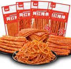 Hunan Latiao, Spicy Strips 92g/bag, Childhood Nostalgia Snack Gift, Chinese Handmade Spicy Slices Spicy Sticks Gluten, Instant Net Celebrity Spicy Snacks (Hot Slice,4 bags)