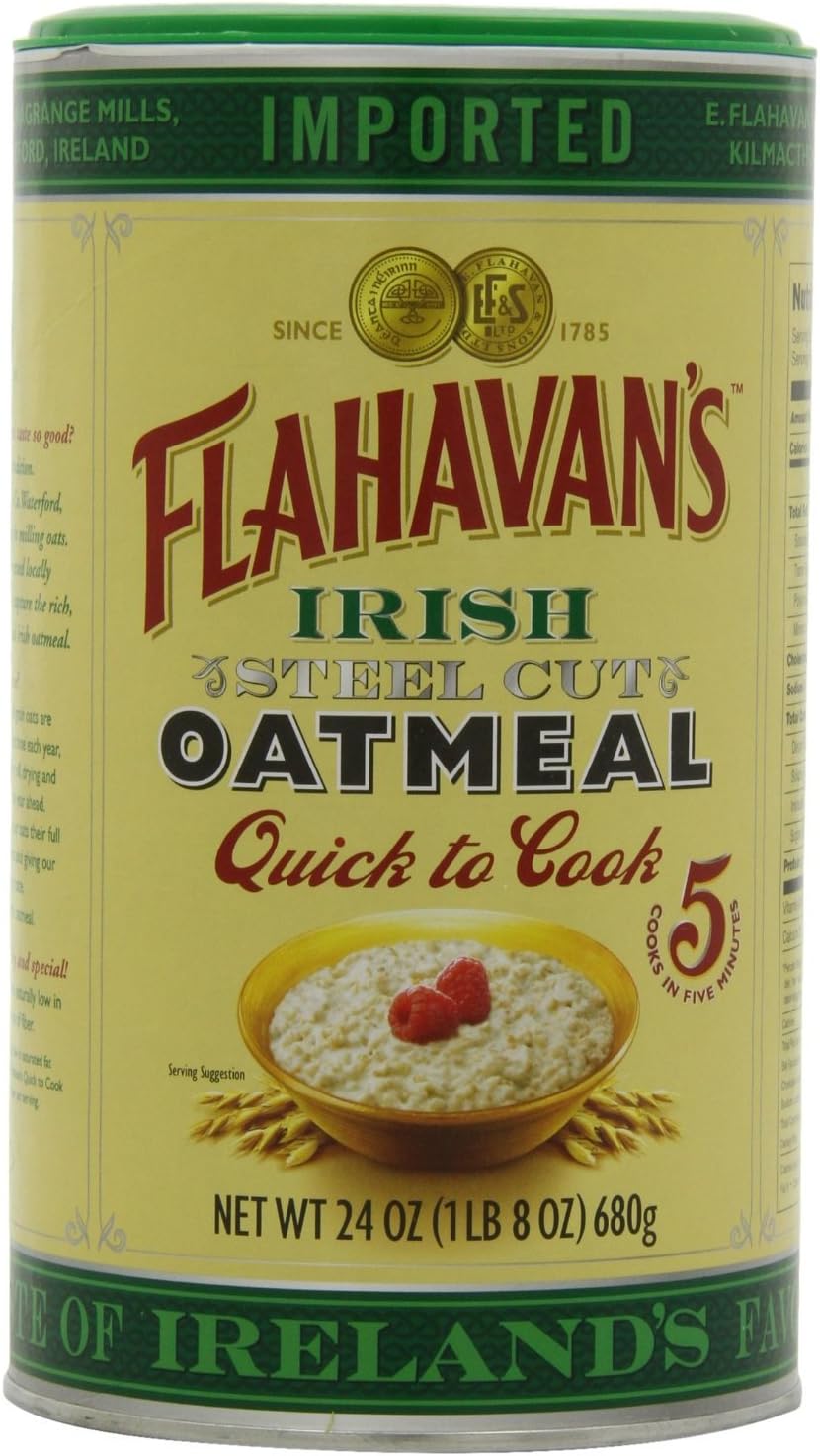Flahavan's Irish Steel Cut Oatmeal Quick To Cook Drum, 24-ounces (Pack of 2)