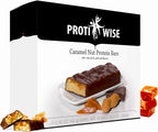 ProtiWise Caramel Nut Protein Bars | 15g Protein, High Fiber | Low Sugar, Low Carb | Gluten Free | Keto Friendly Meal Replacement Weight Loss Snack Bar | 7 Count Box