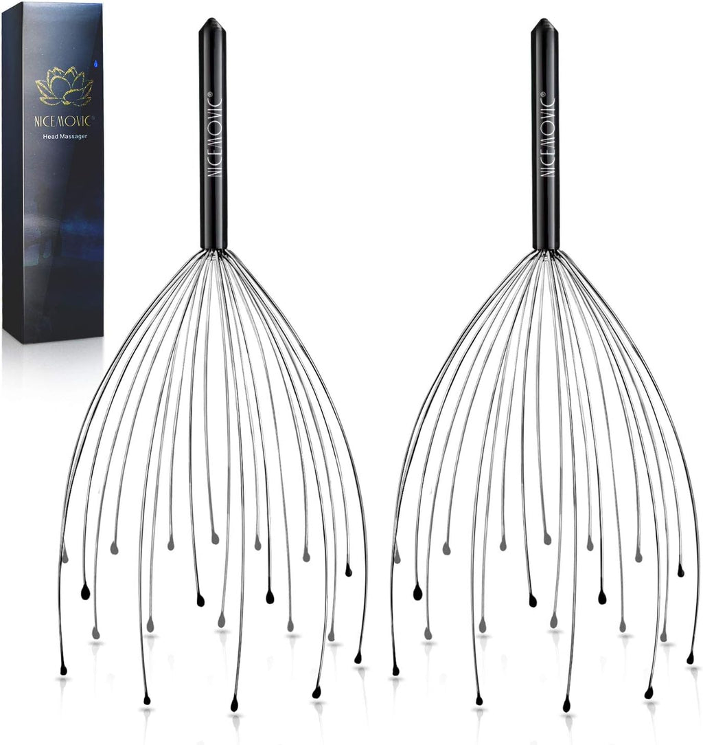 NICEMOVIC 2 Pack Head Scalp Massager Gifts for Women Men, Stocking Stuffers White Elephant Gifts for Adults Prizes for Adults Scalp Massager Hair Growth 20 Fingers Stress Relief Head Scratcher